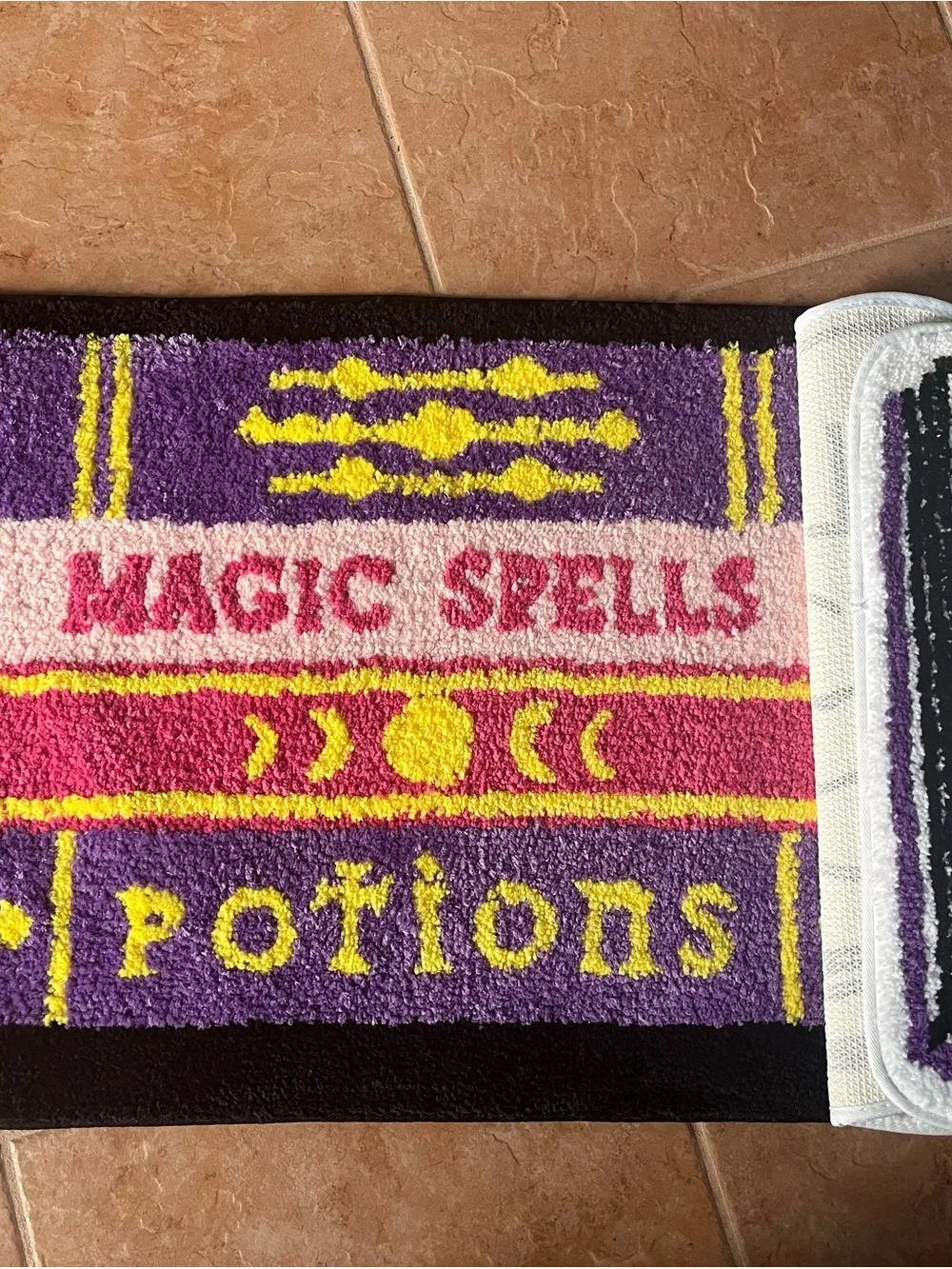 WITCHY SPELLBOOKS Whimsical Moonlit Spells Book Bath Mats - Gothic Witch Decor